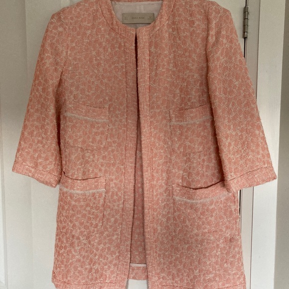Zara Jackets & Blazers - Zara Pink Textured Women's Coat